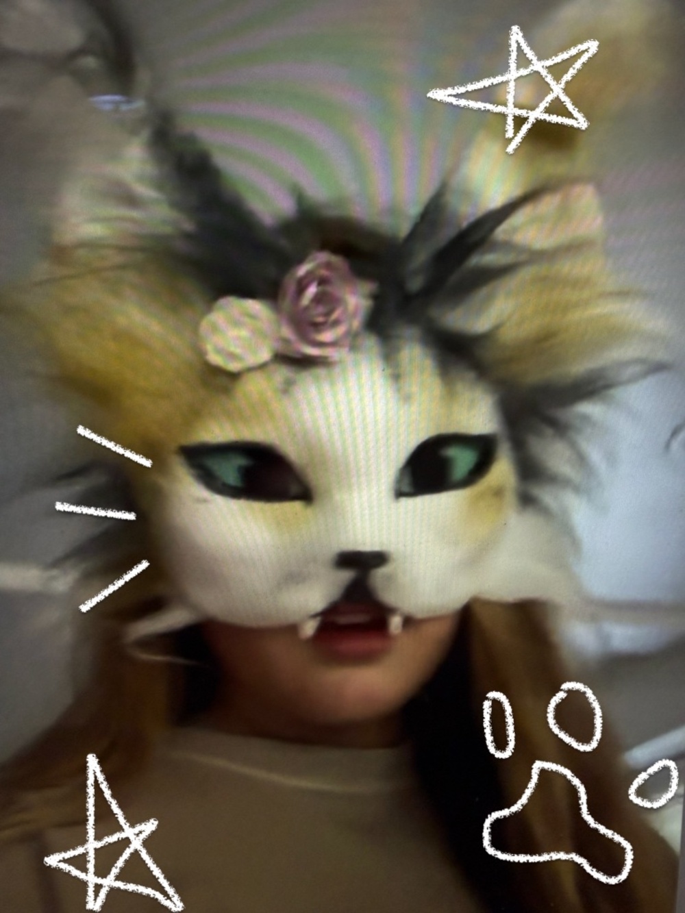Calico cat Therian mask